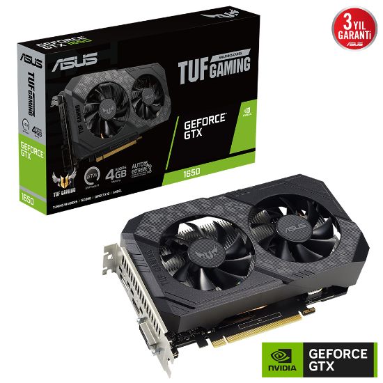 ASUS TUF-GTX1650-4GD6-P-V2-GAMING 4GB GDDR6 HDMI DVI 128BİT  resmi