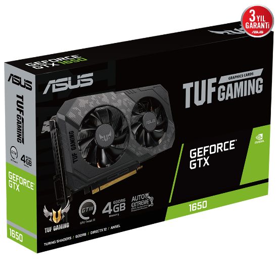 ASUS TUF-GTX1650-4GD6-P-V2-GAMING 4GB GDDR6 HDMI DVI 128BİT  resmi