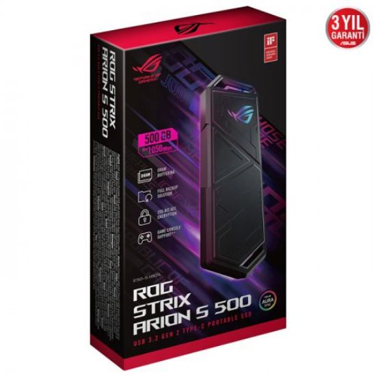 500GB ASUS STRIX ARION S500 TAŞINABİLİR SSD ESD-S1B05  resmi