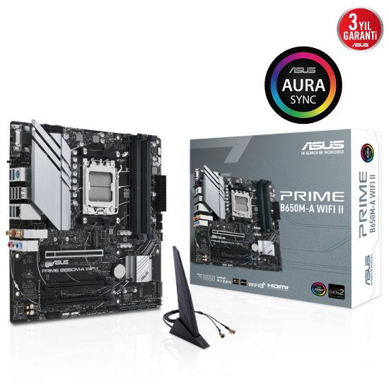 ASUS PRIME B650M-A WIFI II DDR5 6400Mhz(OC) M.2 mATX AM5  resmi