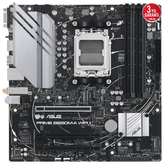 ASUS PRIME B650M-A WIFI II DDR5 6400Mhz(OC) M.2 mATX AM5  resmi