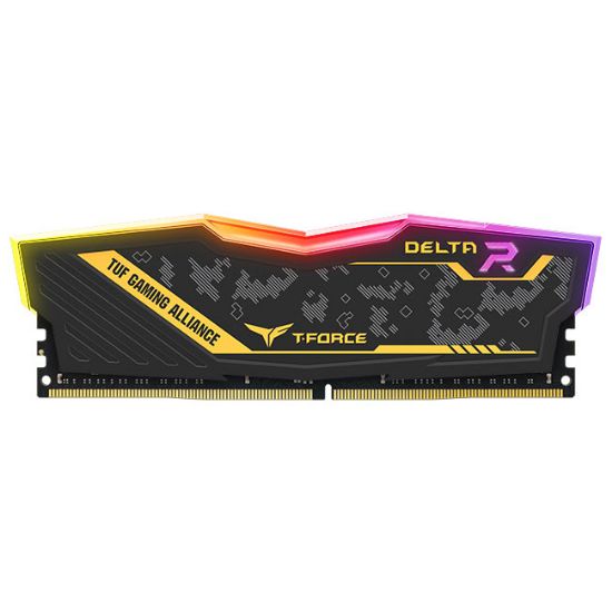 Team T-Force TUF Yellow Delta RGB 8GB (1x8GB) 3200Mhz DDR4 Gaming Ram CL16 (TF9D48G3200HC16F01) resmi