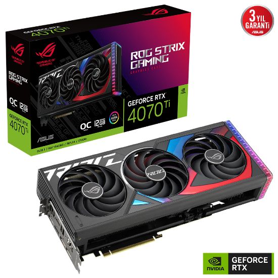  ASUS ROG-STRIX-RTX4070TI-O12G-GAMING 12GB GDDR6X HDMI DP 192Bit  resmi