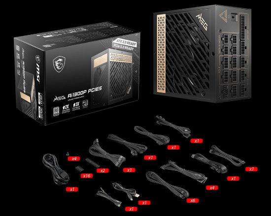 MSI MEG AI1300P PCIE5 1300W 80+ PLATINUM PSU resmi