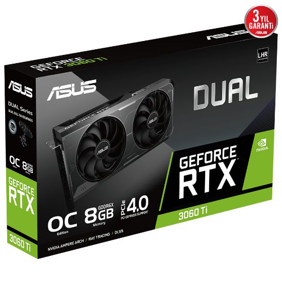 ASUS DUAL-RTX3060TI-O8GD6X 8GB GDDR6 256Bit resmi