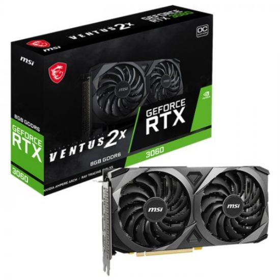 MSI RTX 3060 VENTUS 2X 8G OC 8GB GDDR6 HDMI DP 128Bit resmi