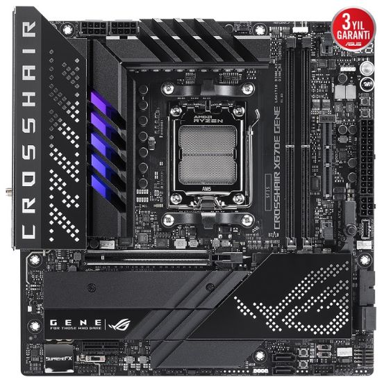 ASUS ROG CROSSHAIR X670E GENE DDR5 6400MHz(OC) M.2 WİFİ mATX AM5  resmi