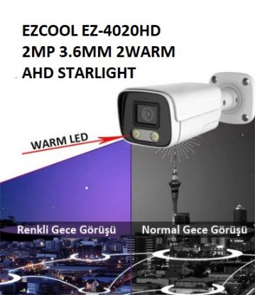 EZCOOL EZ-4020HD 2MP 3.6MM 2WARM AHD RENKLİ GECE GÖRÜŞÜ resmi