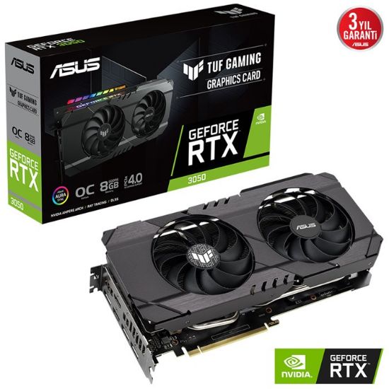 ASUS TUF-RTX3050-O8G-GAMING 8GB GDDR6 HDMI DP 128Bit resmi