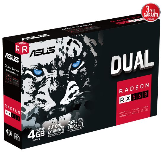 ASUS DUAL-RX560-4G 4GB GDDR5 HDMI DP 128BİT resmi