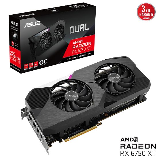 ASUS DUAL-RX6750XT-O12G 12GB GDDR6 HDMI DP 192BİT resmi