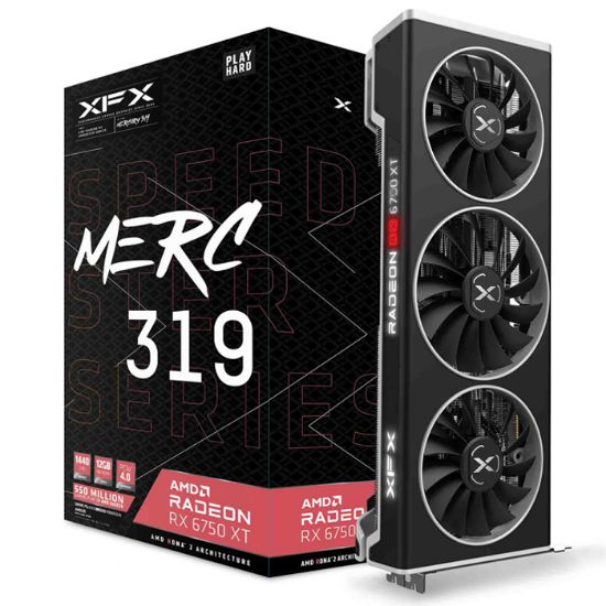 XFX Speedster MERC 319 RX 6750 XT Black 12GB GDDR6 192Bit (RX-675XYTBDP) resmi