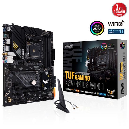 ASUS TUF GAMING B550-PLUS WIFI II 4800Mhz(O.C) DDR4 DP HDMI M.2 AM4  resmi