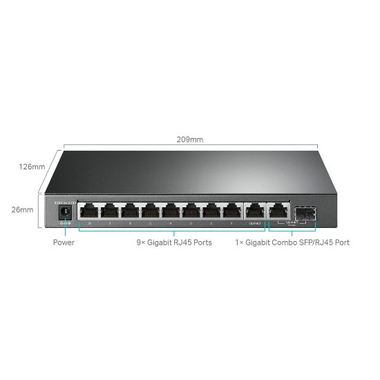 TP-LINK TL-SG1210MPE 10PORT 10/100/1000 YÖNETİLEBİLİR POE SWITCH resmi