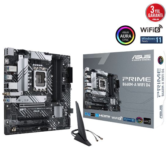 ASUS PRIME B660M-A WIFI D4 DDR4 5333MHz(OC) M.2 HDMI DP mATX 1700p resmi