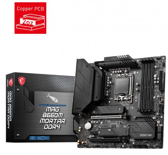 MSI MAG B660M MORTAR DDR4 4800(OC) Mhz MATX 1700p resmi