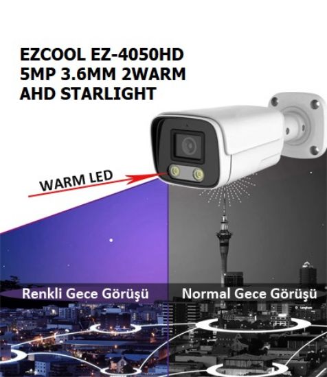 EZCOOL EZ-4050HD 5MP 3.6MM 2WARM AHD STARLIGHT resmi