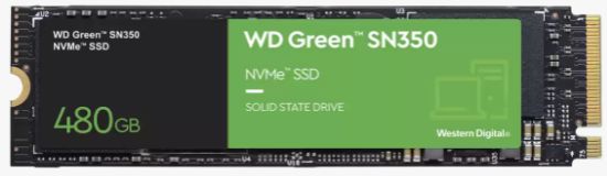 480GB WD GREEN SN350 M.2 NVMe 2400/1650MB/s WDS480G2G0C SSD resmi