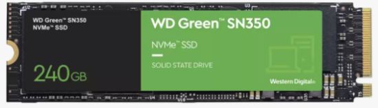 240GB WD GREEN SN350 M.2 NVMe 2400/900MB/s WDS240G2G0C SSD resmi