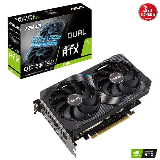 ASUS DUAL-RTX3060-O12G-V2 12GB GDDR6 HDMI DP 192BİT  resmi