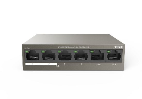 TENDA TEF1106P 6PORT 10/100 YÖNETİLEMEZ POE SWITCH resmi