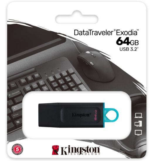 64GB USB3.2 Gen1 DTX/64GB Exodia KINGSTON resmi