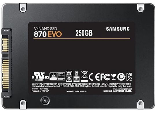 250GB SAMSUNG 870 560/530MB/s EVO MZ-77E250BW SSD resmi