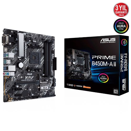 ASUS PRIME B450M-A II 4400 DDR4 DVI VGA M2 AM4  resmi