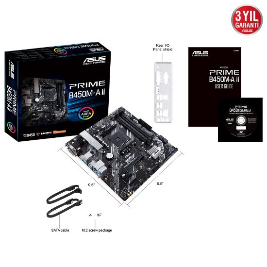 ASUS PRIME B450M-A II 4400 DDR4 DVI VGA M2 AM4  resmi