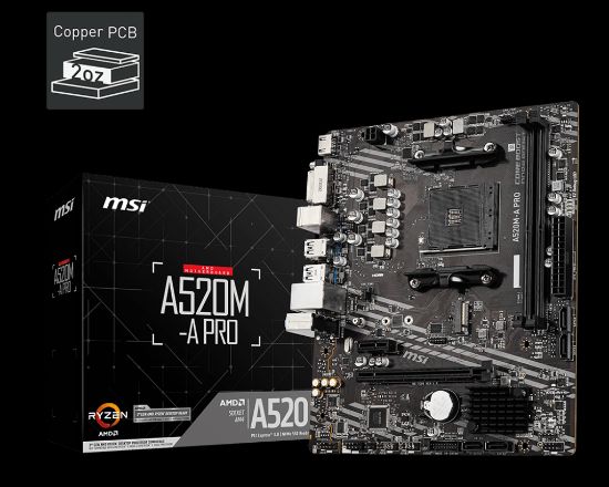 MSI A520M-A PRO DDR4 4600/1866Mhz M.2 M.ATX AM4 resmi