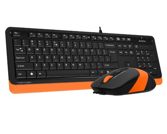 A4 TECH F1010 Q USB TURUNCU MM KLAVYE+OPTİK MOUSE resmi
