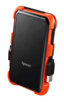 Apacer AC630 Siyah-Turuncu 1 TB Askeri Sınıf Darbeye Dayanıklı 2.5" USB 3.1 Taşınabilir Harddisk (AP1TBAC630T-1) resmi