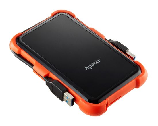 Apacer AC630 Siyah-Turuncu 1 TB Askeri Sınıf Darbeye Dayanıklı 2.5" USB 3.1 Taşınabilir Harddisk (AP1TBAC630T-1) resmi