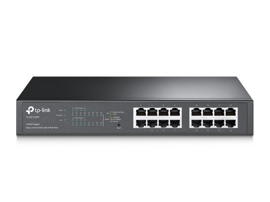 TP-LINK TL-SG1016PE 16PORT 10/100/1000 YÖNETİLEBİLİR POE SWITCH resmi