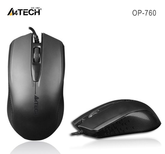 A4 TECH OP-760 USB SİYAH V-TRACK 1000 DPI MOUSE resmi