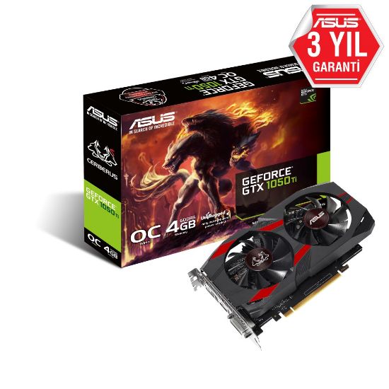 ASUS CERBERUS-GTX1050TI-O4G 4GB DDR5 HDMI DP DVI 128BİT resmi