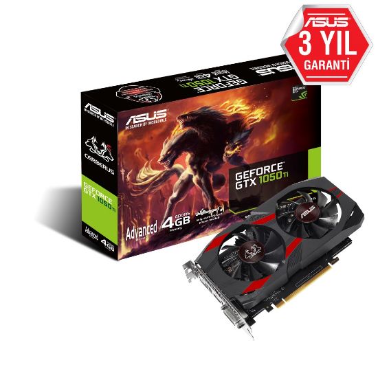 ASUS CERBERUS-GTX1050TI-A4G 4GB DDR5 DP DVI HDMI 128BİT resmi