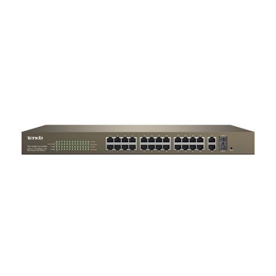 TENDA TEF1226P 24 PORT 10/100 24 PORT POE WEB YÖNETİLEBİLİR SWITCH 2GE+2SFP (410W) resmi