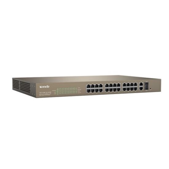 TENDA TEF1226P 24 PORT 10/100 24 PORT POE WEB YÖNETİLEBİLİR SWITCH 2GE+2SFP (410W) resmi