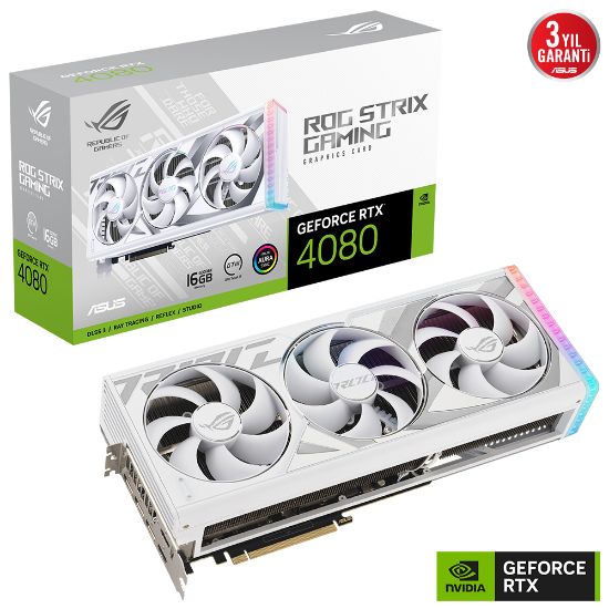 ASUS ROG STRIX RTX4080-16G-WHITE-GAMING 16GB GDDR6X HDMI DP 256BIT resmi