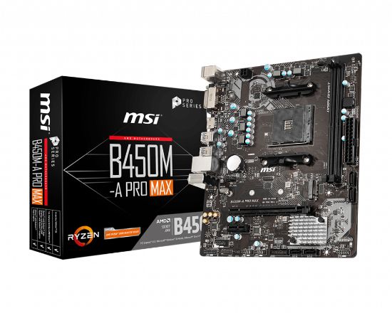 MSI B450M-A PRO MAX DDR4 4133MHz DVI-D, HDMI mATX AM4 resmi