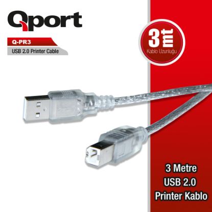 QPORTQ-PR3 USB 2.0 3 METRE PRİNTER KABLOSU resmi