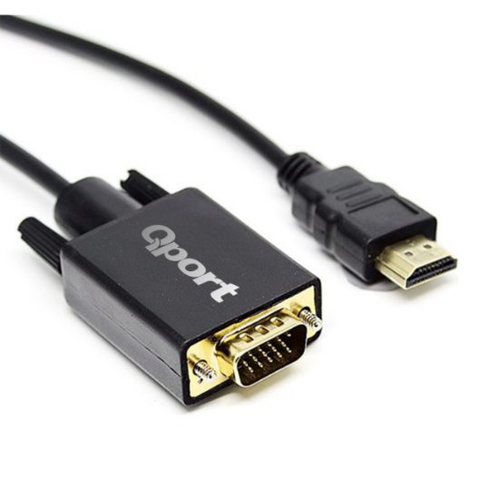 QPORT Q-HVG18 HDMI TO VGA ÇEVİRİCİ KABLO 1.8 MT resmi