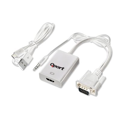 QPORT Q-VH VGA TO HDMI ÇEVİRİCİ + SES KABLOSU resmi