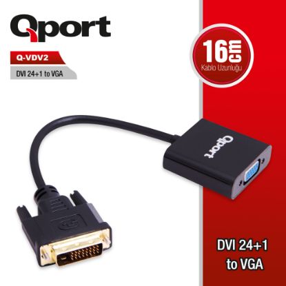  QPORT Q-VDV2 DVI TO VGA 24+1 ÇEVİRİCİ resmi