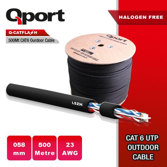 QPORT Q-CATFLASH 500 METRE LSZH CAT6 OUTDOOR KABLO resmi