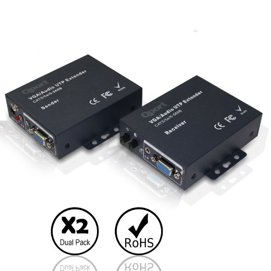 QPORT Q-VEX200 VGA EXTENDER CAT6 200M 2 Lİ PAKET  resmi