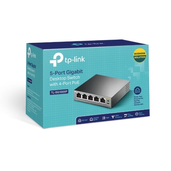 TP-LINK TL-SG1005P 5PORT 10/100/1000 YÖNETİLEMEZ POE SWITCH resmi