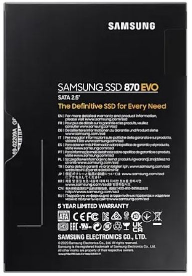 2TB SAMSUNG 870 560/530MB/s EVO MZ-77E2T0BW SSD resmi