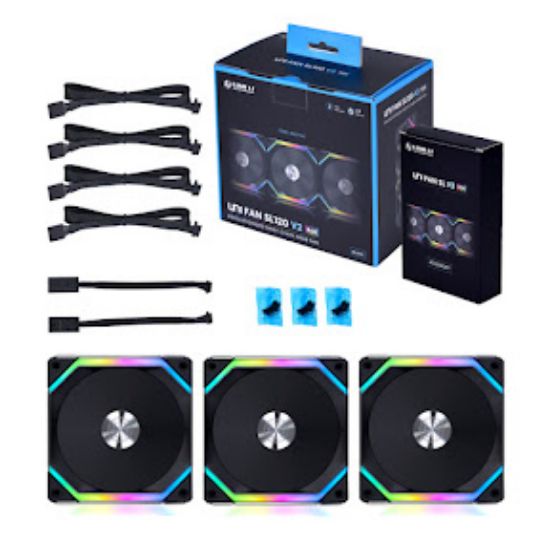 LIAN LI UNI FAN SL120 V2 BLACK 3x120 MM RGB KASA FANI resmi